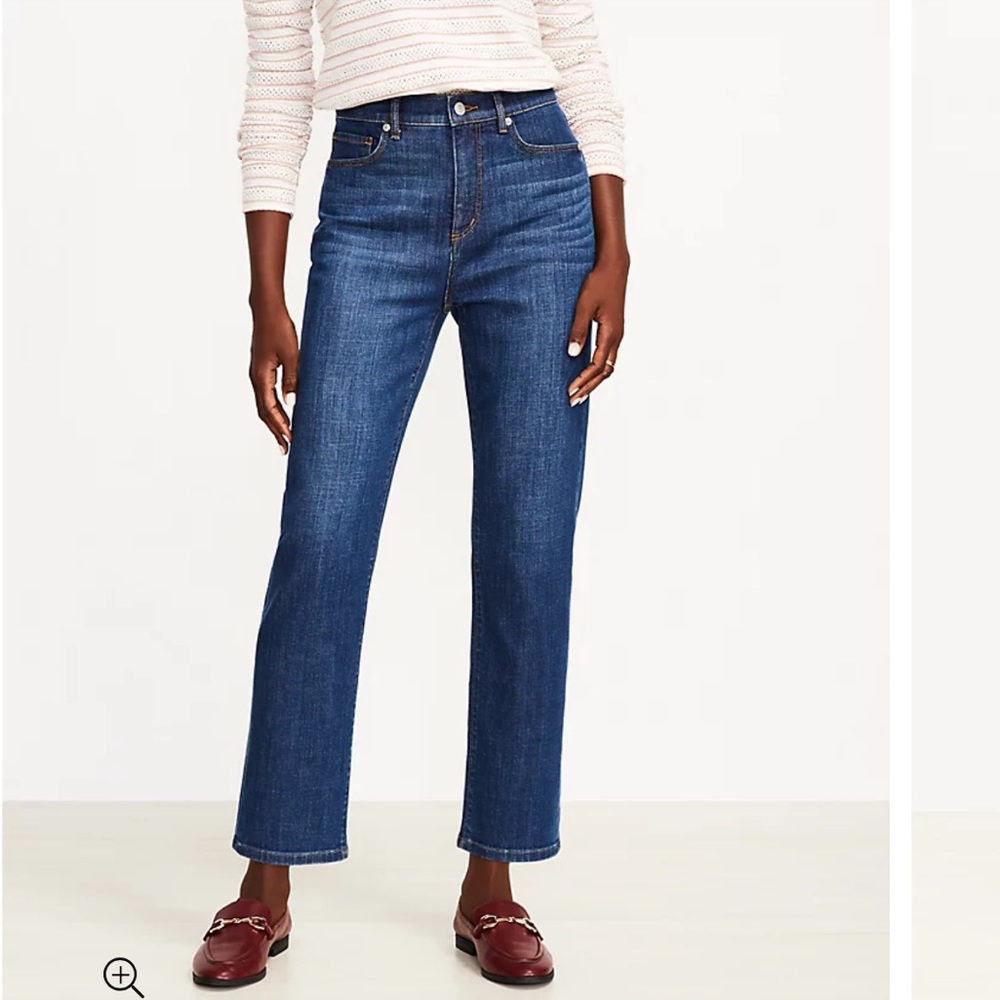 NWT Loft Curvy High Rise Straight Crop Jeans size 31/12